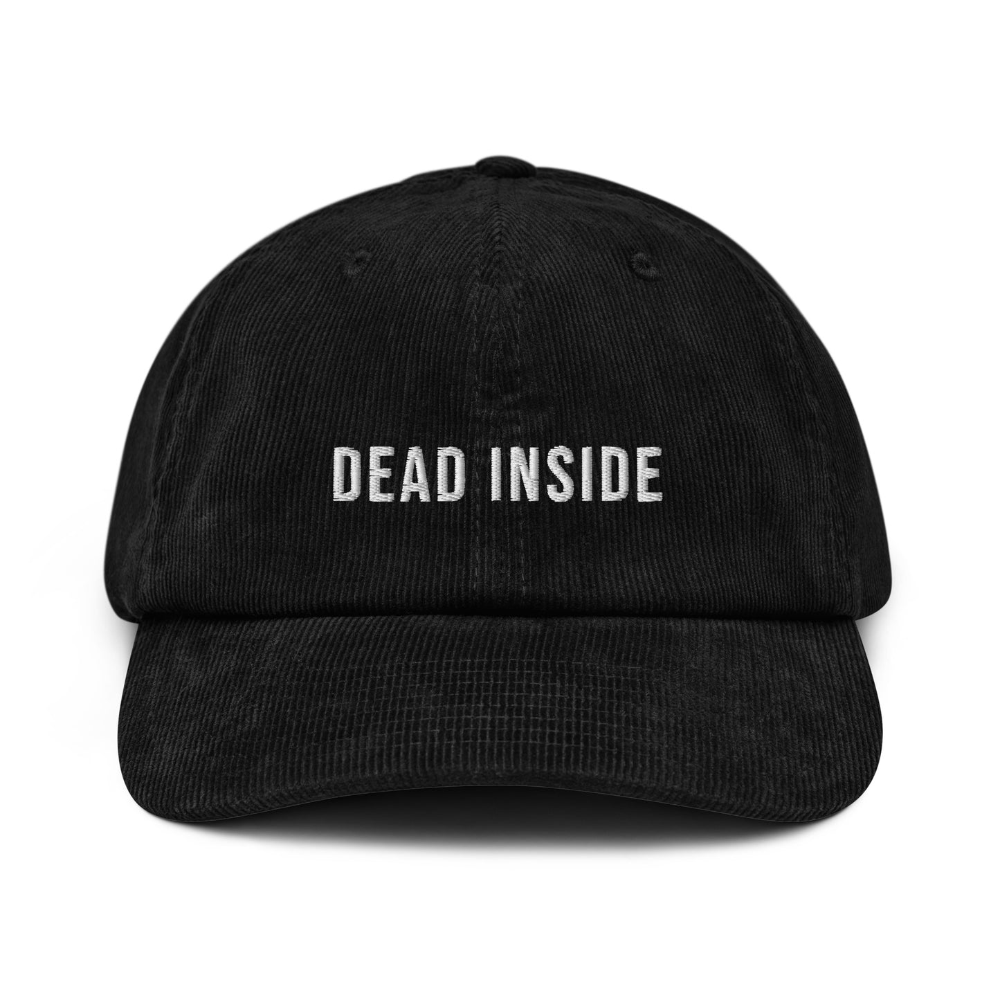 Cord-Cap mit dem Slogan 'DEAD INSIDE' auf weißem Hintergrund