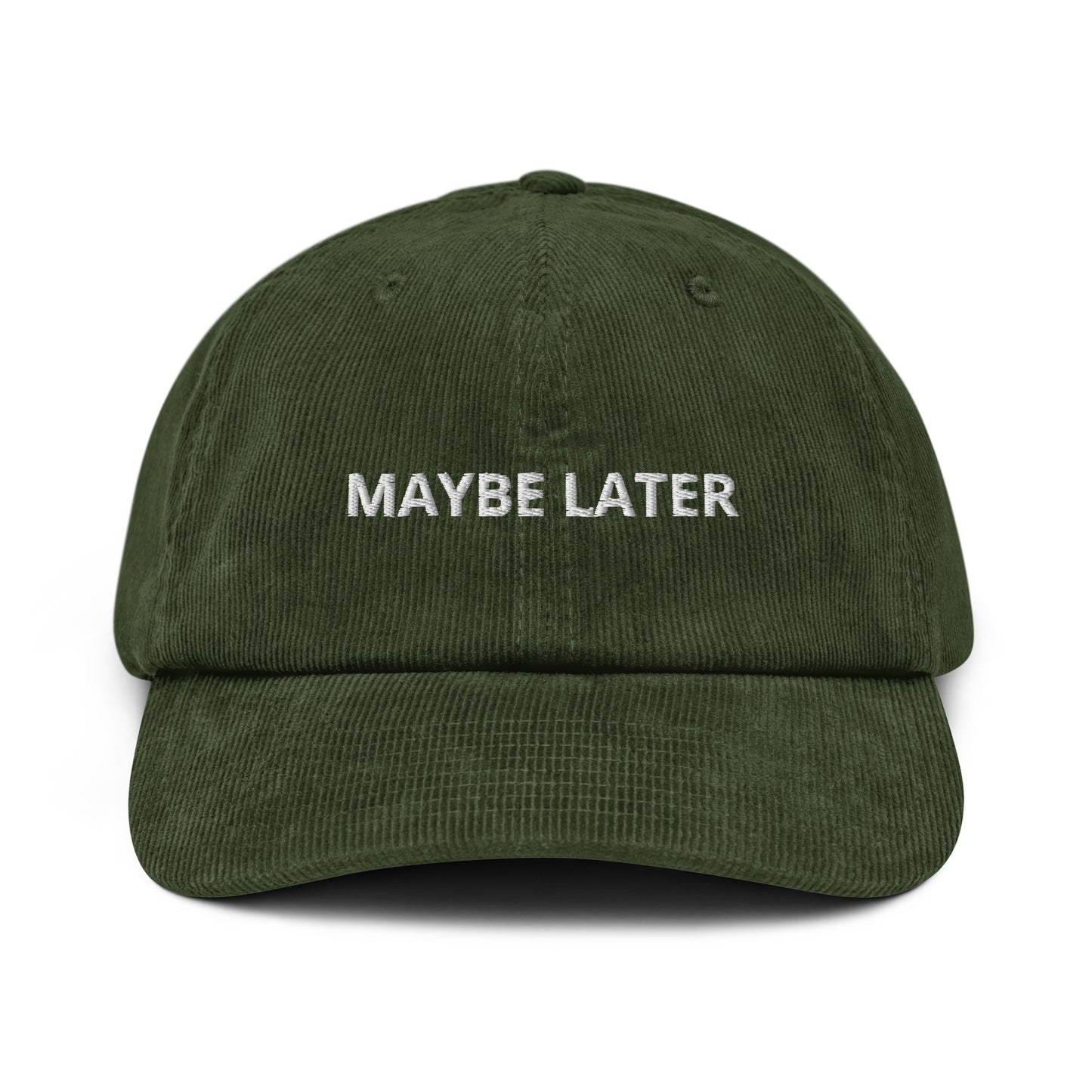 Maybe Later Cord-Cap mit weichem Stoff und Aufdruck 'Maybe Later' - Accessoire zum Aufschieben und Träumen